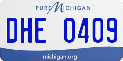 MI license plate DHE0409