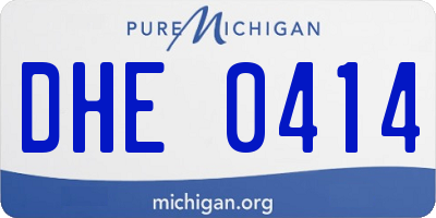 MI license plate DHE0414