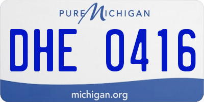 MI license plate DHE0416