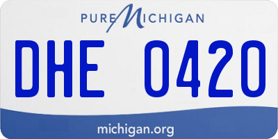 MI license plate DHE0420