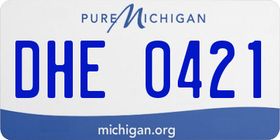 MI license plate DHE0421