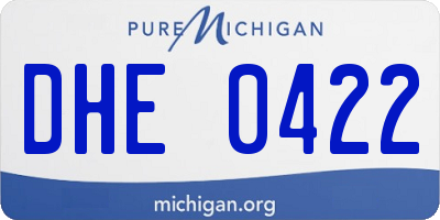 MI license plate DHE0422