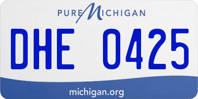 MI license plate DHE0425