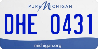 MI license plate DHE0431