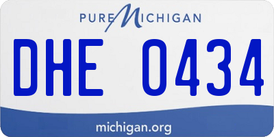 MI license plate DHE0434