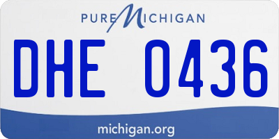 MI license plate DHE0436