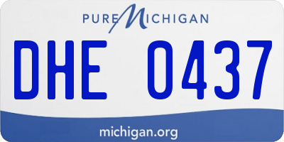 MI license plate DHE0437