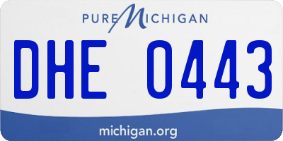 MI license plate DHE0443