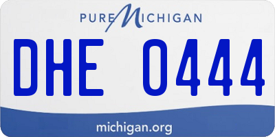 MI license plate DHE0444