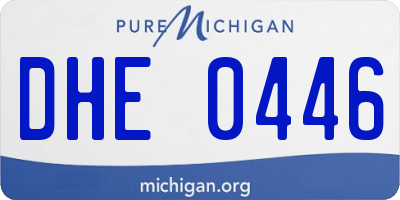 MI license plate DHE0446