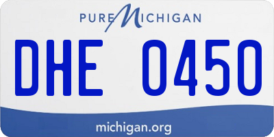 MI license plate DHE0450