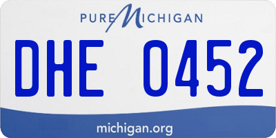 MI license plate DHE0452