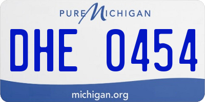 MI license plate DHE0454
