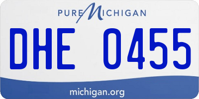 MI license plate DHE0455