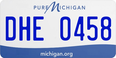 MI license plate DHE0458
