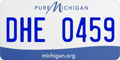 MI license plate DHE0459