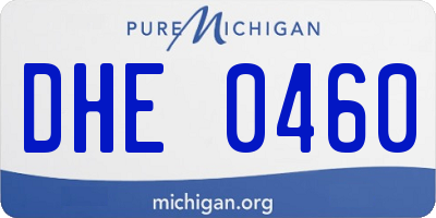 MI license plate DHE0460