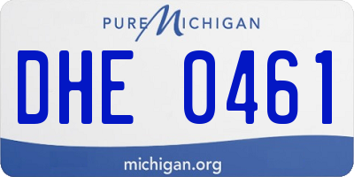 MI license plate DHE0461
