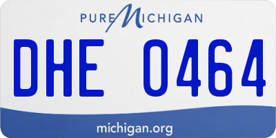 MI license plate DHE0464