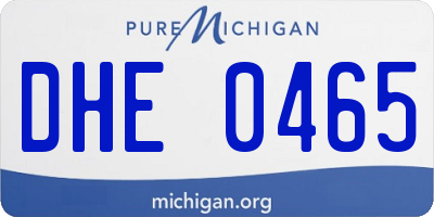MI license plate DHE0465