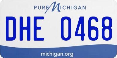 MI license plate DHE0468