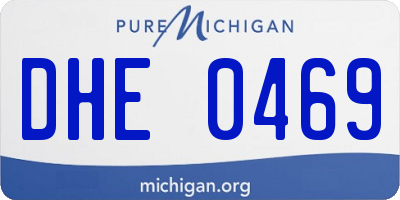 MI license plate DHE0469