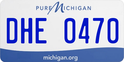 MI license plate DHE0470