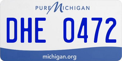 MI license plate DHE0472