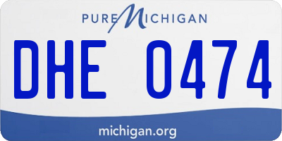 MI license plate DHE0474