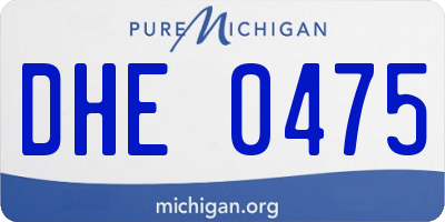 MI license plate DHE0475