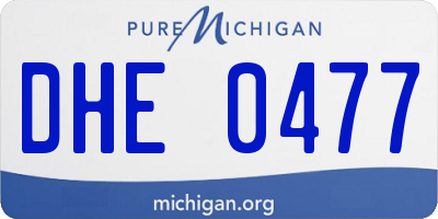 MI license plate DHE0477