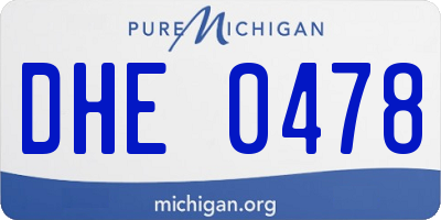 MI license plate DHE0478