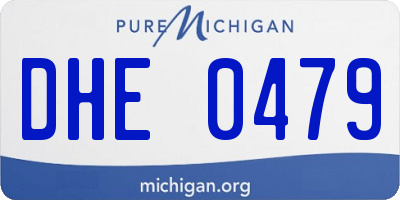 MI license plate DHE0479