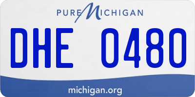 MI license plate DHE0480