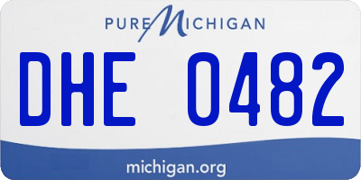 MI license plate DHE0482