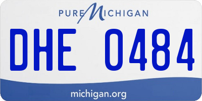 MI license plate DHE0484