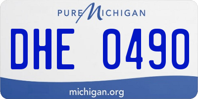 MI license plate DHE0490