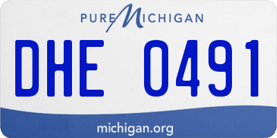 MI license plate DHE0491