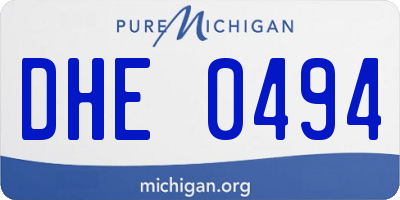 MI license plate DHE0494