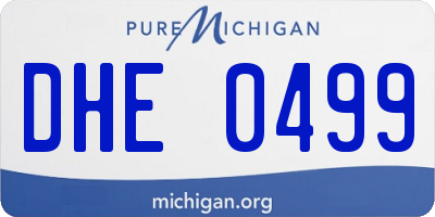 MI license plate DHE0499