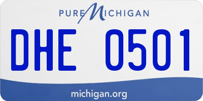 MI license plate DHE0501