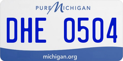 MI license plate DHE0504
