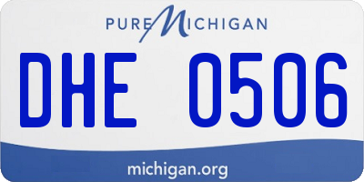 MI license plate DHE0506
