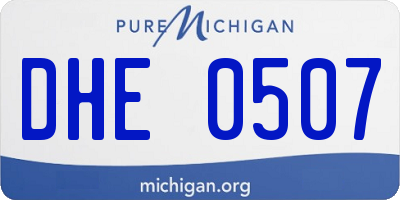 MI license plate DHE0507