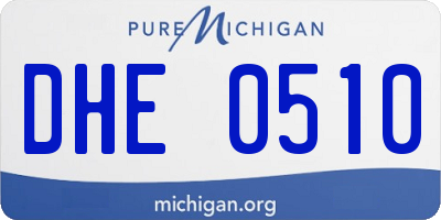 MI license plate DHE0510
