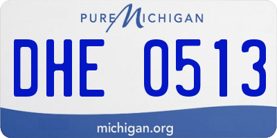 MI license plate DHE0513