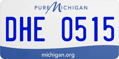 MI license plate DHE0515