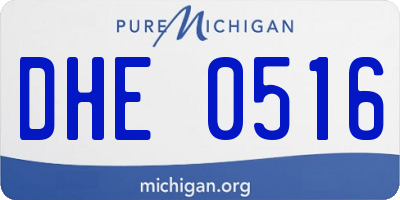 MI license plate DHE0516