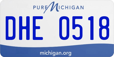 MI license plate DHE0518