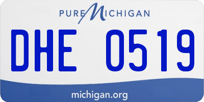 MI license plate DHE0519